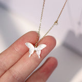 18K Pearl Fritillary Butterfly Chain Necklace