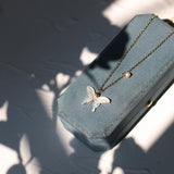 18K Pearl Fritillary Butterfly Chain Necklace