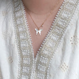 18K Pearl Fritillary Butterfly Chain Necklace