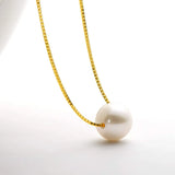 White/Pink/Purple Pearl Necklace 8mm Box Chain