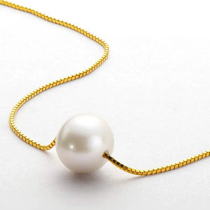 White/Pink/Purple Pearl Necklace 8mm Box Chain
