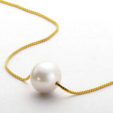 White/Pink/Purple Pearl Necklace 8mm Box Chain