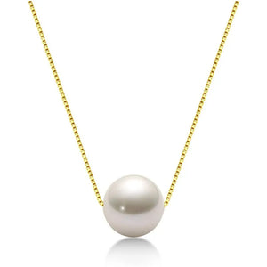 White/Pink/Purple Pearl Necklace 8mm Box Chain