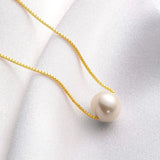 White/Pink/Purple Pearl Necklace 8mm Box Chain