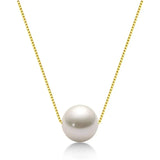 White/Pink/Purple Pearl Necklace 8mm Box Chain