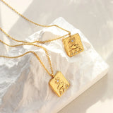 18K Egyptian Totem Hand Sun Pendant Zircon Necklace