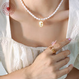 Baroque Pearl Zircon Flower Choker Necklace