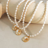 Baroque Pearl Zircon Flower Choker Necklace