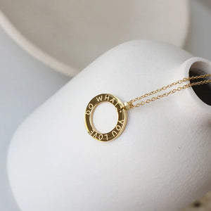 18K Circle Letter LOVE Necklace For Friendship