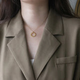 18K Circle Letter LOVE Necklace For Friendship