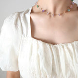 18K Colorful Ethnic Natural Stone Necklace Bracelet Set