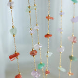 18K Colorful Ethnic Natural Stone Necklace Bracelet Set