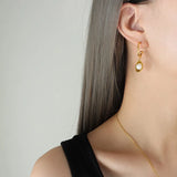 18K Boat Freshwater Pearl Pendant Necklace & Earrings Set