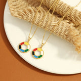 18K Rainbow Toning Clavicle Chain Necklace for Girlfriends