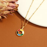 18K Rainbow Toning Clavicle Chain Necklace for Girlfriends