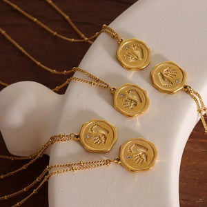 Baby Palm Print Footprint Zircon Clavicle Chain Necklace