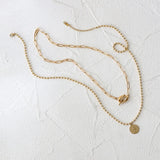 18K Double Chain Necklace Queen Beads Chain Necklace For Women