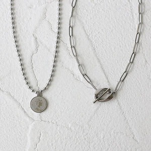 18K Double Chain Necklace Queen Beads Chain Necklace For Women