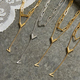 18K Double Layered Fringed Sweater Chain Necklace