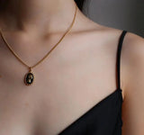 18K Elizabeth Enamel Necklace Pendants for Women