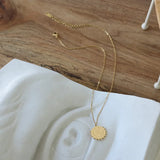 Ethnic Style Coins Necklace Pendants Round Bead Clavicle Necklace For Women