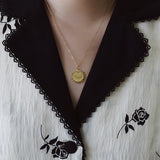 Ethnic Style Coins Necklace Pendants Round Bead Clavicle Necklace For Women