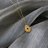 18K Evil Eye Clavicle Necklace Pendants Water Drop CZ Zircon Choker Necklace