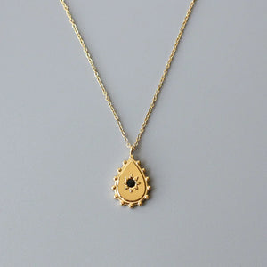 18K Evil Eye Clavicle Necklace Pendants Water Drop CZ Zircon Choker Necklace