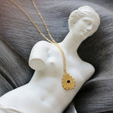 18K Evil Eye Clavicle Necklace Pendants Water Drop CZ Zircon Choker Necklace