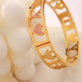 18K Niche Letter Cuff Bracelet Family Wrap Bangle Jewelry