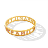 18K Niche Letter Cuff Bracelet Family Wrap Bangle Jewelry