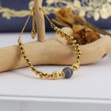 Moonstone Transit Bead Bracelet Bangle for Women