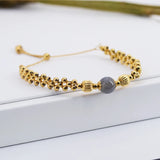 Moonstone Transit Bead Bracelet Bangle for Women