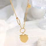 18K Chain Stitching Strawberry Pendant Necklace Niche Fruit Jewelry