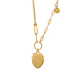 18K Chain Stitching Strawberry Pendant Necklace Niche Fruit Jewelry