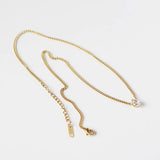 18K Cuban Chain Heart Crystal Drop Pendant Necklace for Women