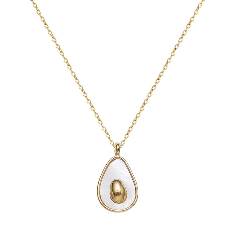 18K Shell Avocado Fruit Clavicle Chain Necklace Creative Gift