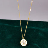 18K Flower Pendant Necklace Shell Clavicle Chain for Jewelry Gift