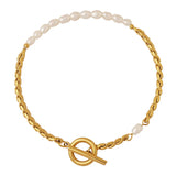 18K Freshwater Pearl OT Buckle Bracelets Beaded Bracelet