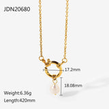18K Freshwater Pearl Pendant Necklace Sailor Clasp Accessory
