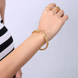 18K Hand-Woven Open Bracelet Bangle Light Personality Bracelet