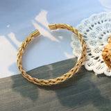 18K Hand-Woven Open Bracelet Bangle Light Personality Bracelet