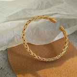 18K Hand-Woven Open Bracelet Bangle Light Personality Bracelet