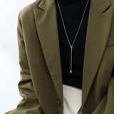 18K Heart Knotted Sweater Chain Tassel Necklace Minimalist