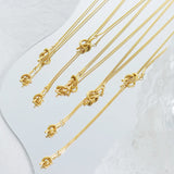 18K Heart Knotted Sweater Chain Tassel Necklace Minimalist