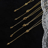 18K Heart Knotted Sweater Chain Tassel Necklace Minimalist
