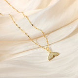 18K Mermaid Fishtail Pendant Necklace Zircon Jewelry