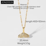 18K Mermaid Fishtail Pendant Necklace Zircon Jewelry