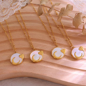 Sea Shell Moon Clavicle Necklace Pendant Love Necklace