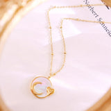 Sea Shell Moon Clavicle Necklace Pendant Love Necklace